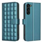For Samsung Galaxy S21+ 5G Square Texture Leather Phone Case(Green)
