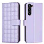 For Samsung Galaxy S22 5G Square Texture Leather Phone Case(Purple)