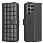 For Samsung Galaxy S24 Ultra 5G Square Texture Leather Phone Case(Black)