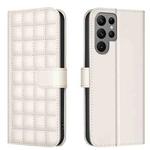 For Samsung Galaxy S25 Ultra 5G Square Texture Leather Phone Case(Beige)