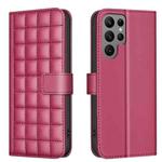 For Samsung Galaxy S25 Ultra 5G Square Texture Leather Phone Case(Red)