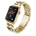 For Apple Watch 5 & 4 44mm / 3 & 2 & 1 42mm Stainless Steel + Resin Watch Band(Nougat)