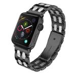 For Apple Watch Series 7 41mm / 6 & SE & 5 & 4 40mm / 3 & 2 & 1 38mm Stainless Steel + Resin Watch Band(Black)