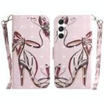 For Samsung Galaxy S25+ 5G 3D Colored Horizontal Flip Leather Phone Case(Butterfly High-heeled)