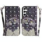 For Samsung Galaxy S25+ 5G 3D Colored Horizontal Flip Leather Phone Case(Hug Cat)