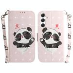 For Samsung Galaxy S25+ 5G 3D Colored Horizontal Flip Leather Phone Case(Heart Panda)