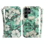 For Samsung Galaxy S25 Ultra 5G 3D Colored Horizontal Flip Leather Phone Case(Watercolor Flower)
