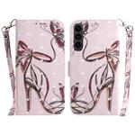 For Samsung Galaxy S25 FE 5G 3D Colored Horizontal Flip Leather Phone Case(Butterfly High-heeled)