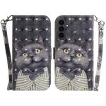 For Samsung Galaxy S25 FE 5G 3D Colored Horizontal Flip Leather Phone Case(Hug Cat)