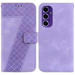 For Samsung Galaxy S24 FE 5G Seven-shaped Embossed Leather Phone Case(Purple)