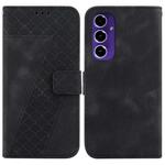 For Samsung Galaxy S24 FE 5G Seven-shaped Embossed Leather Phone Case(Black)