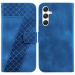 For Samsung Galaxy S25 5G Seven-shaped Embossed Leather Phone Case(Blue)
