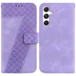 For Samsung Galaxy S25+ 5G Seven-shaped Embossed Leather Phone Case(Purple)