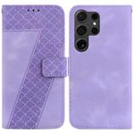 For Samsung Galaxy S25 Ultra 5G Seven-shaped Embossed Leather Phone Case(Purple)