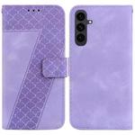 For Samsung Galaxy S25 FE 5G Seven-shaped Embossed Leather Phone Case(Purple)