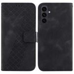 For Samsung Galaxy S25 FE 5G Seven-shaped Embossed Leather Phone Case(Black)