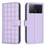 For Xiaomi Poco X6 Pro / Redmi K70E Square Texture Leather Phone Case(Purple)