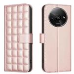 For Redmi A3 Square Texture Leather Phone Case(Rose Gold)