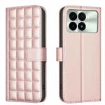 For Redmi K70 / K70 Pro Square Texture Leather Phone Case(Rose Gold)
