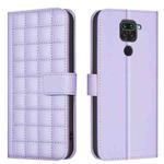 For Redmi 10X 4G / Note 9 Square Texture Leather Phone Case(Purple)