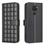 For Redmi 10X 4G / Note 9 Square Texture Leather Phone Case(Black)