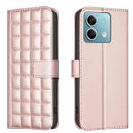 For Redmi Note 13 4G Global Square Texture Leather Phone Case(Rose Gold)