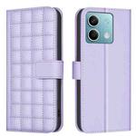 For Redmi Note 13 5G Square Texture Leather Phone Case(Purple)