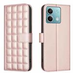 For Redmi Note 13 5G Square Texture Leather Phone Case(Rose Gold)