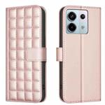 For Redmi Note 13 Pro 4G Global Square Texture Leather Phone Case(Rose Gold)