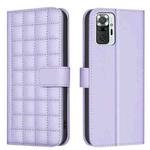 For Redmi Note 10 Pro / Note 10 Pro Max Square Texture Leather Phone Case(Purple)