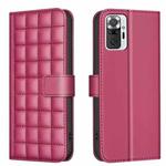 For Redmi Note 10 Pro / Note 10 Pro Max Square Texture Leather Phone Case(Red)