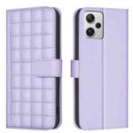 For Redmi Note 12 Pro+ Global Square Texture Leather Phone Case(Purple)