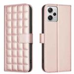 For Redmi Note 12 Pro+ Global Square Texture Leather Phone Case(Rose Gold)