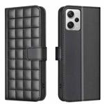 For Redmi Note 12 Pro+ Global Square Texture Leather Phone Case(Black)