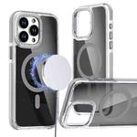 For iPhone 16 Pro Max Magsafe Dual-Color Transparent Black Full Coverage Phone Case(Gray)