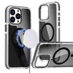 For iPhone 16 Pro Magsafe Dual-Color Transparent Black Full Coverage Phone Case(Black)