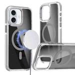 For iPhone 16 Magsafe Dual-Color Transparent Black Full Coverage Phone Case(Gray)