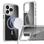 For iPhone 15 Pro Magsafe Dual-Color Transparent Black Full Coverage Phone Case(Gray)