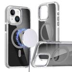 For iPhone 14 Plus Magsafe Dual-Color Transparent Black Full Coverage Phone Case(Gray)