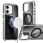 For iPhone 12 Pro / 12 Magsafe Dual-Color Transparent Black Full Coverage Phone Case(Black)