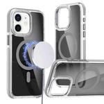 For iPhone 12 Pro / 12 Magsafe Dual-Color Transparent Black Full Coverage Phone Case(Gray)