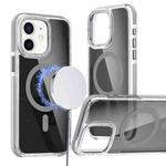 For iPhone 11 Magsafe Dual-Color Transparent Black Full Coverage Phone Case(Gray)