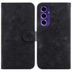 For Samsung Galaxy S24 FE 5G Lily Embossed Leather Phone Case(Black)