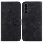 For Samsung Galaxy S25 FE 5G Lily Embossed Leather Phone Case(Black)