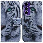 For Samsung Galaxy S24 FE 5G Coloured Drawing Flip Leather Phone Case(Tiger)