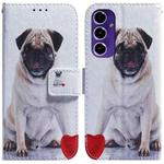 For Samsung Galaxy S24 FE 5G Coloured Drawing Flip Leather Phone Case(Pug)