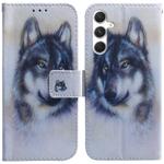 For Samsung Galaxy S25+ 5G Coloured Drawing Flip Leather Phone Case(White Wolf)
