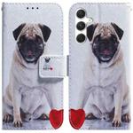 For Samsung Galaxy S25+ 5G Coloured Drawing Flip Leather Phone Case(Pug)