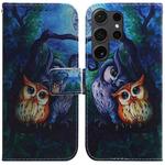 For Samsung Galaxy S25 Ultra 5G Coloured Drawing Flip Leather Phone Case(Oil Painting Owl)