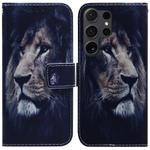 For Samsung Galaxy S25 Ultra 5G Coloured Drawing Flip Leather Phone Case(Lion)